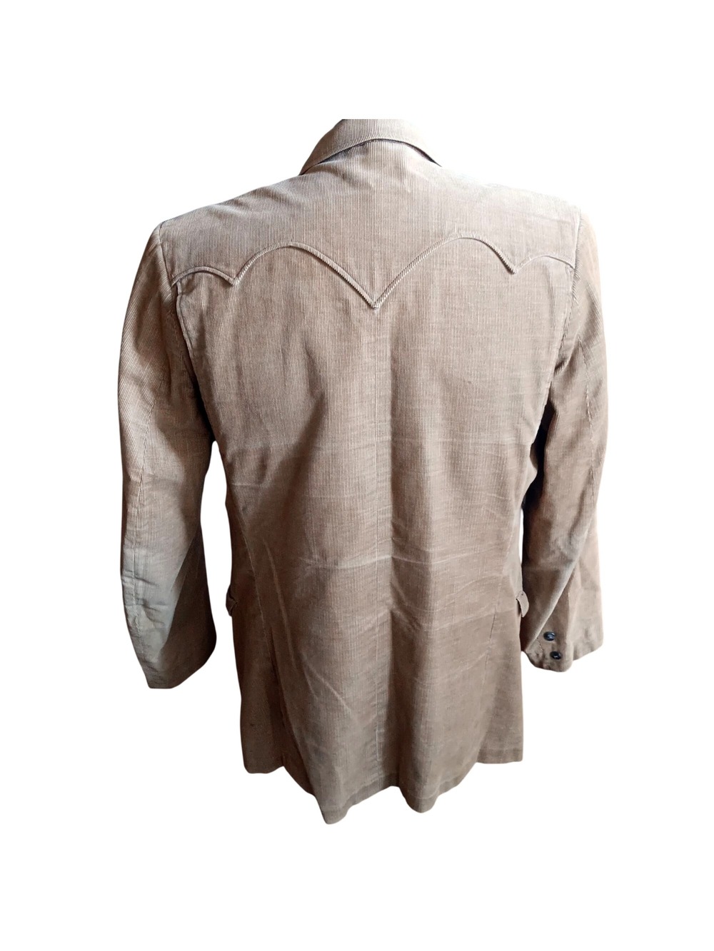 Large Mens Cowboy Vintage Western Blazer Large Corduroy Lasso USA Jacket 1970's